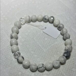 White Marble Beaded Bracelet